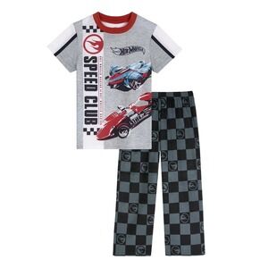 NWT Hot Wheels Boys Pajama Set Large 10-12 T-Shirt Pants‎ Race Cars Kidcore Gift